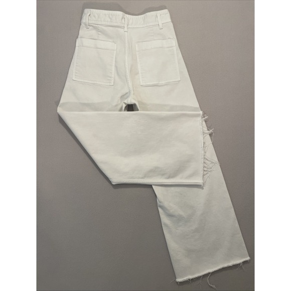 Zara The Sailor High Waisted Wide Leg Jeans Women's Sz 8 White EUC Fast Ship - Picture 3 of 6